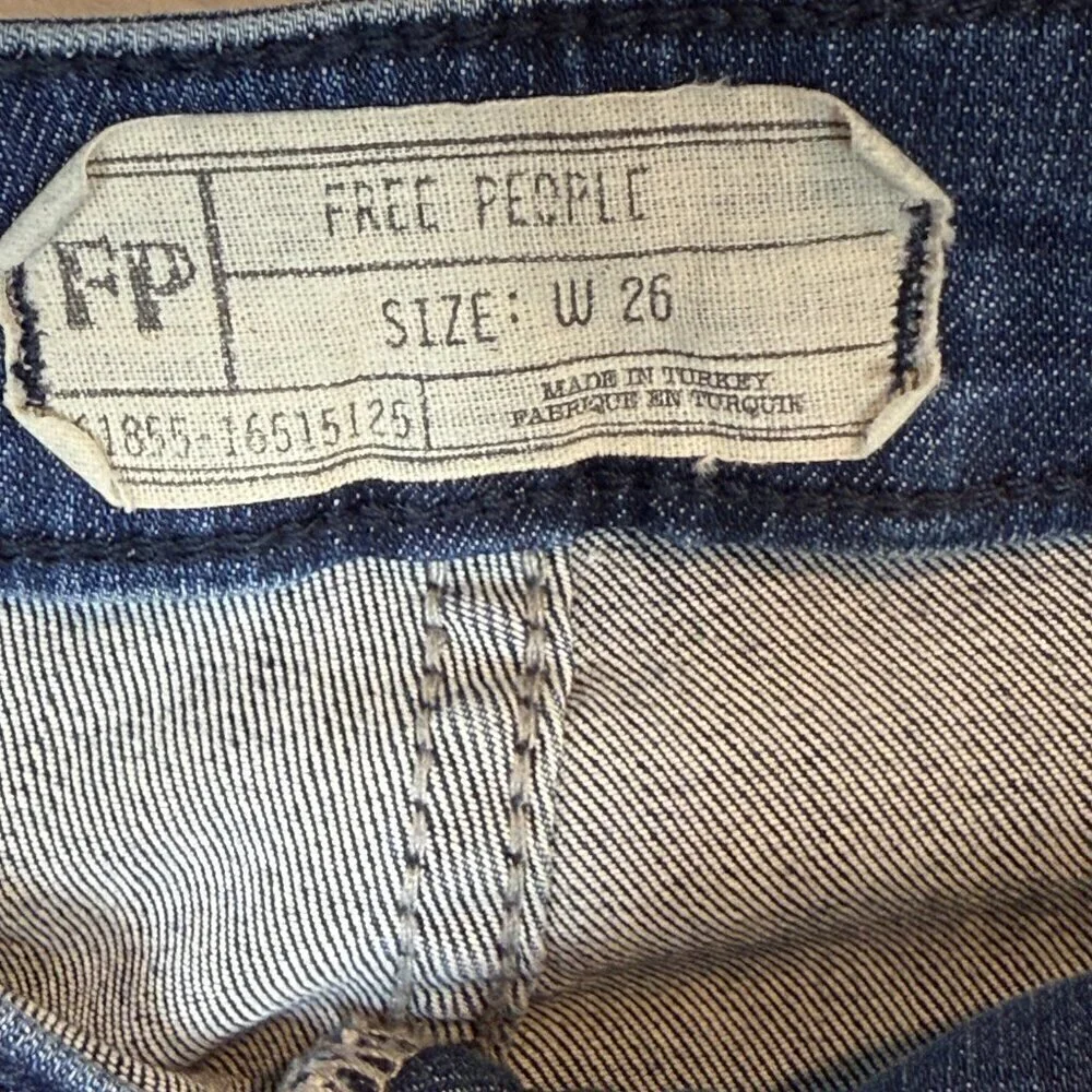 Free People Lace Up Jeans Retro Skinny 26